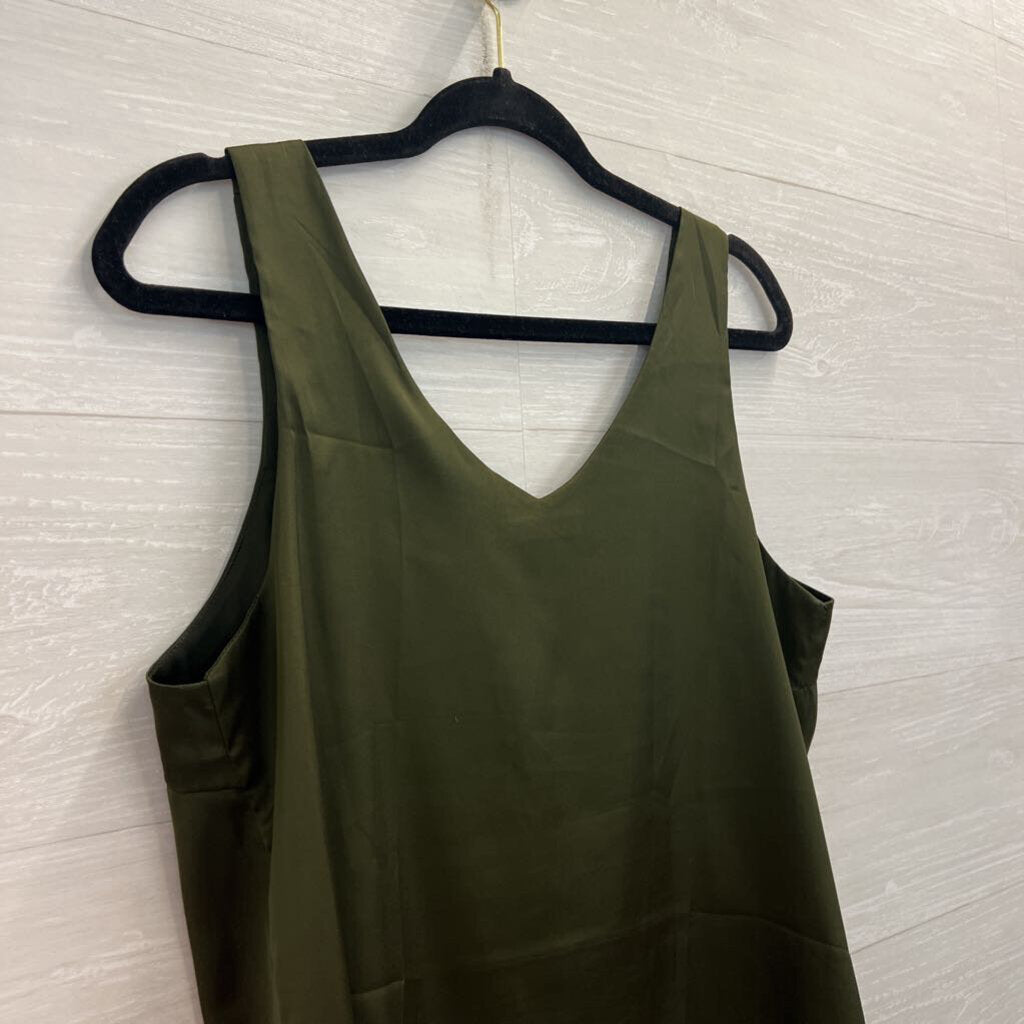 Ekouaer Green Silky Tank Top Medium