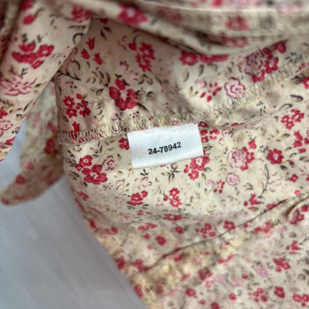 Ann Taylor Beige/ Pink Floral Print Long Sleeve Button Down Top 6