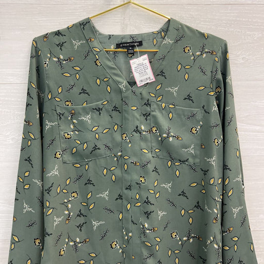 41 Hawthorn Green Print Long Sleeve Top Extra Small