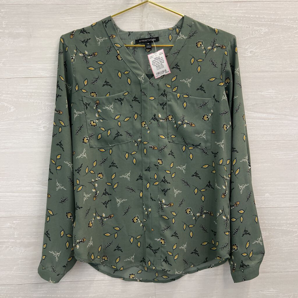 41 Hawthorn Green Print Long Sleeve Top Extra Small