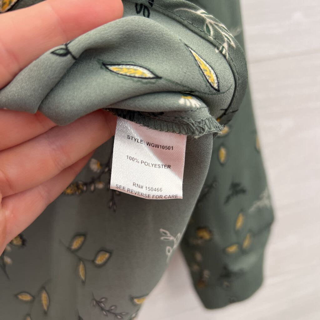 41 Hawthorn Green Print Long Sleeve Top Extra Small