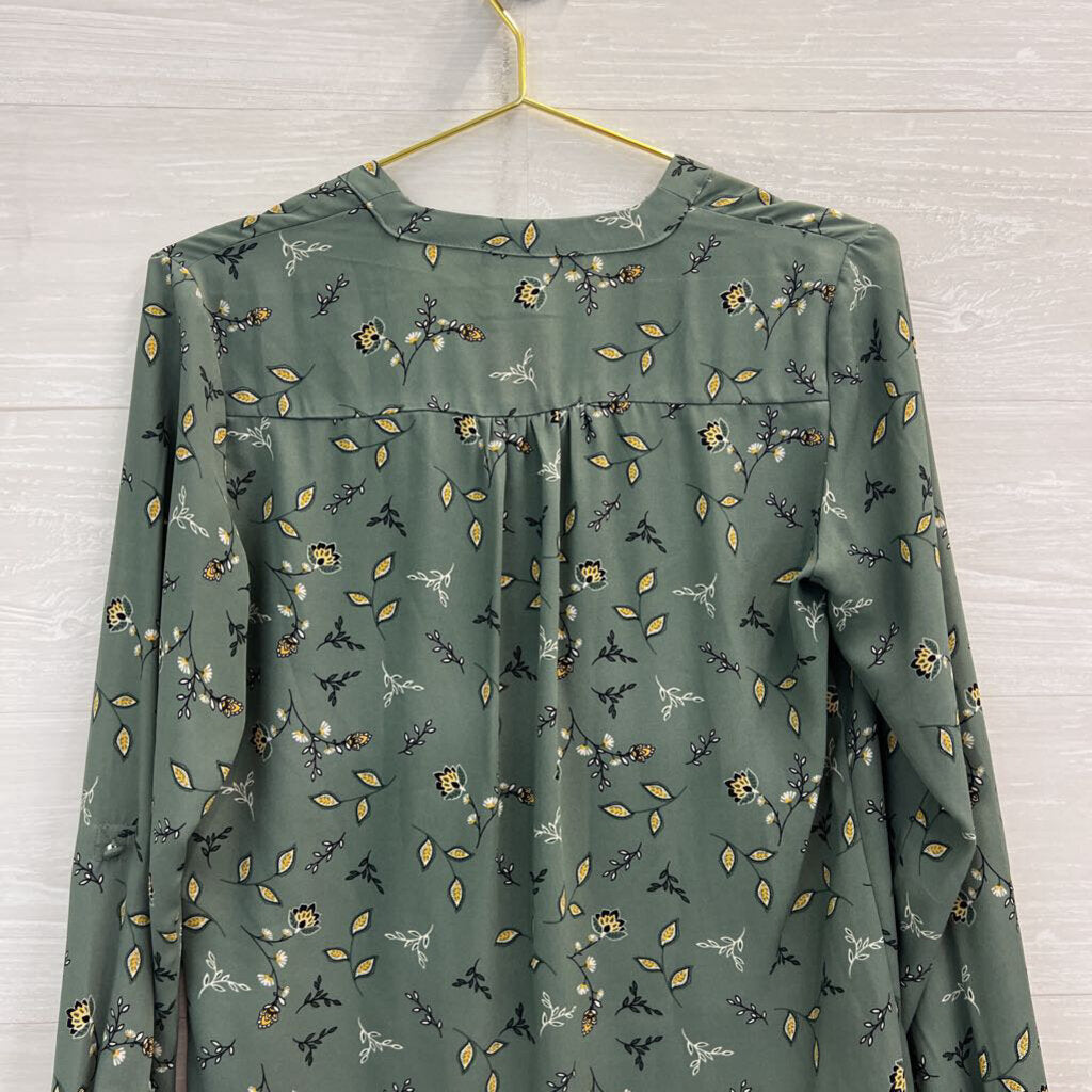41 Hawthorn Green Print Long Sleeve Top Extra Small