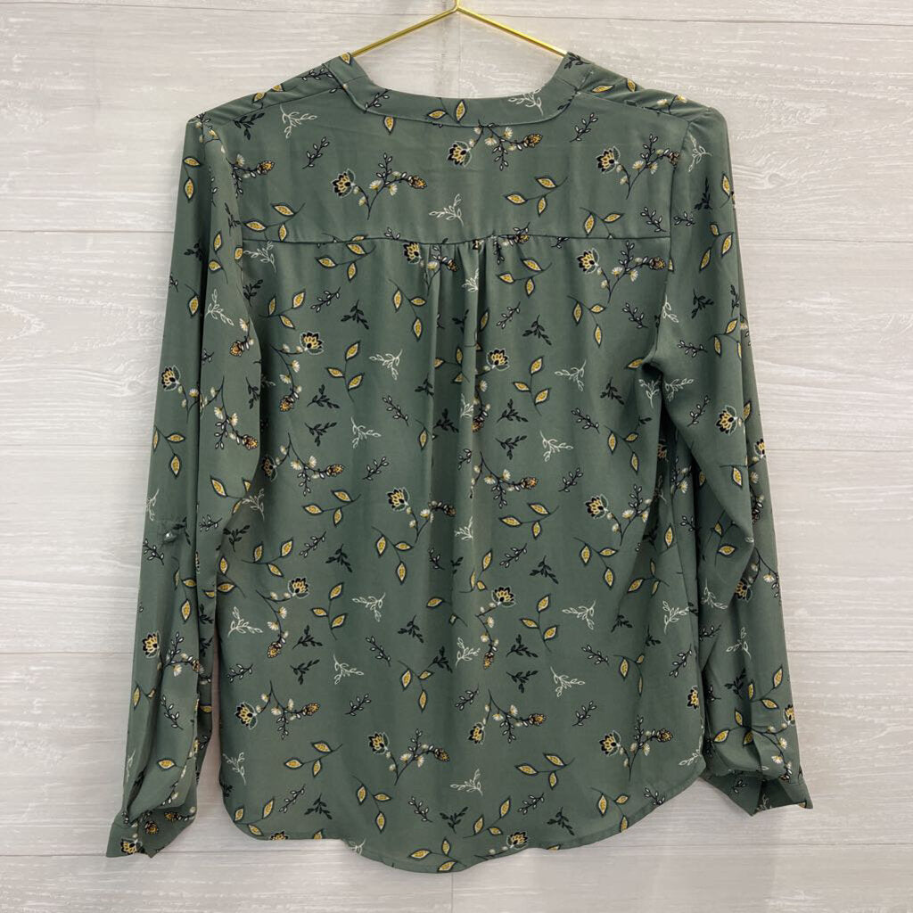 41 Hawthorn Green Print Long Sleeve Top Extra Small