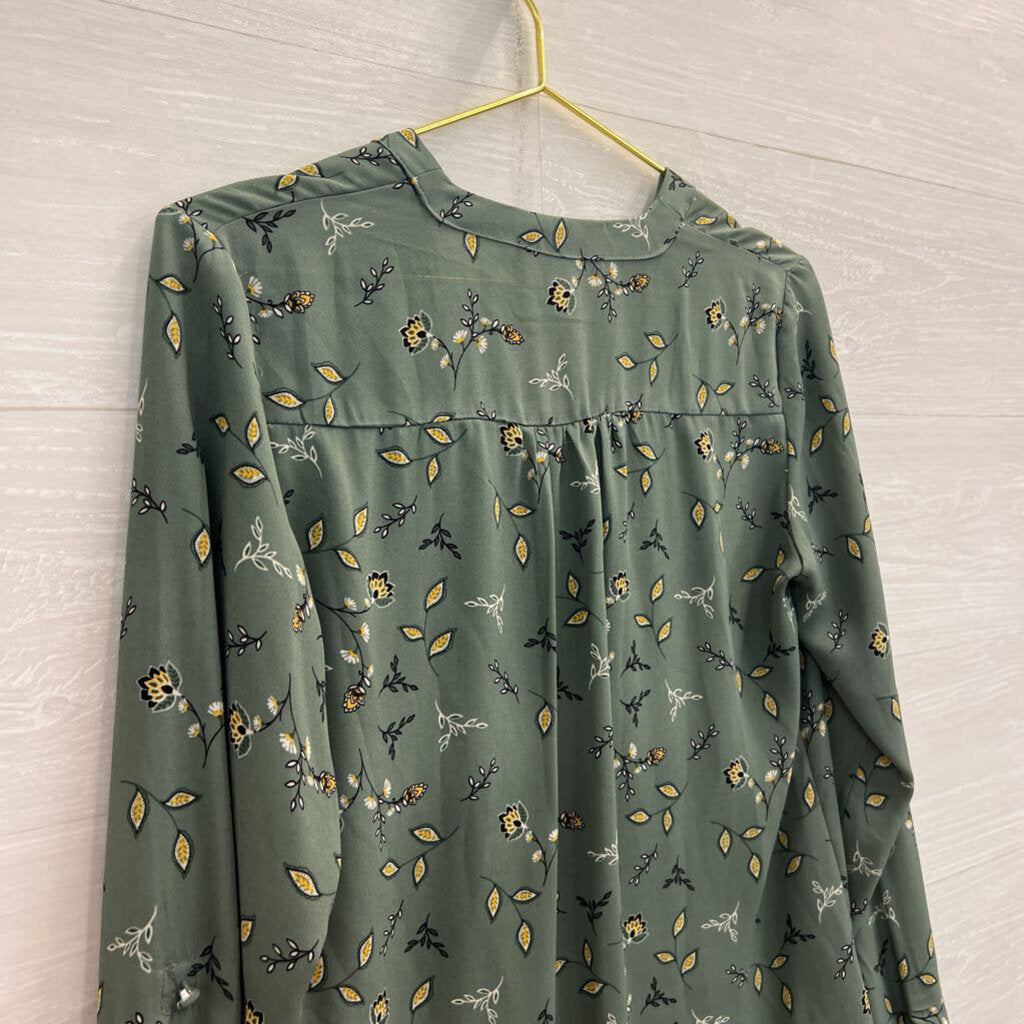 41 Hawthorn Green Print Long Sleeve Top Extra Small