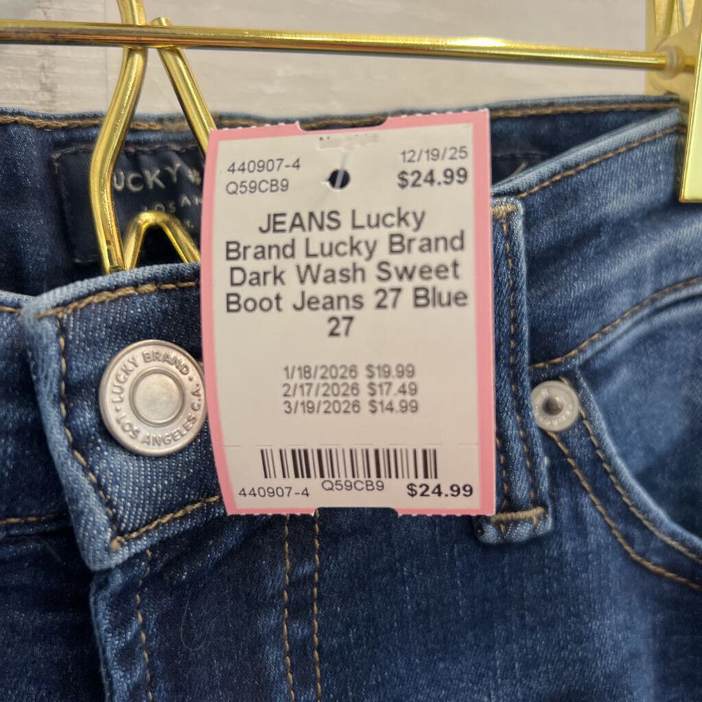 Lucky Brand Dark Wash Sweet Boot Jeans 27