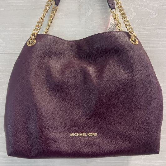Michael Kors Purple Pebbled Leather 3 Compartment Shoulder Purse