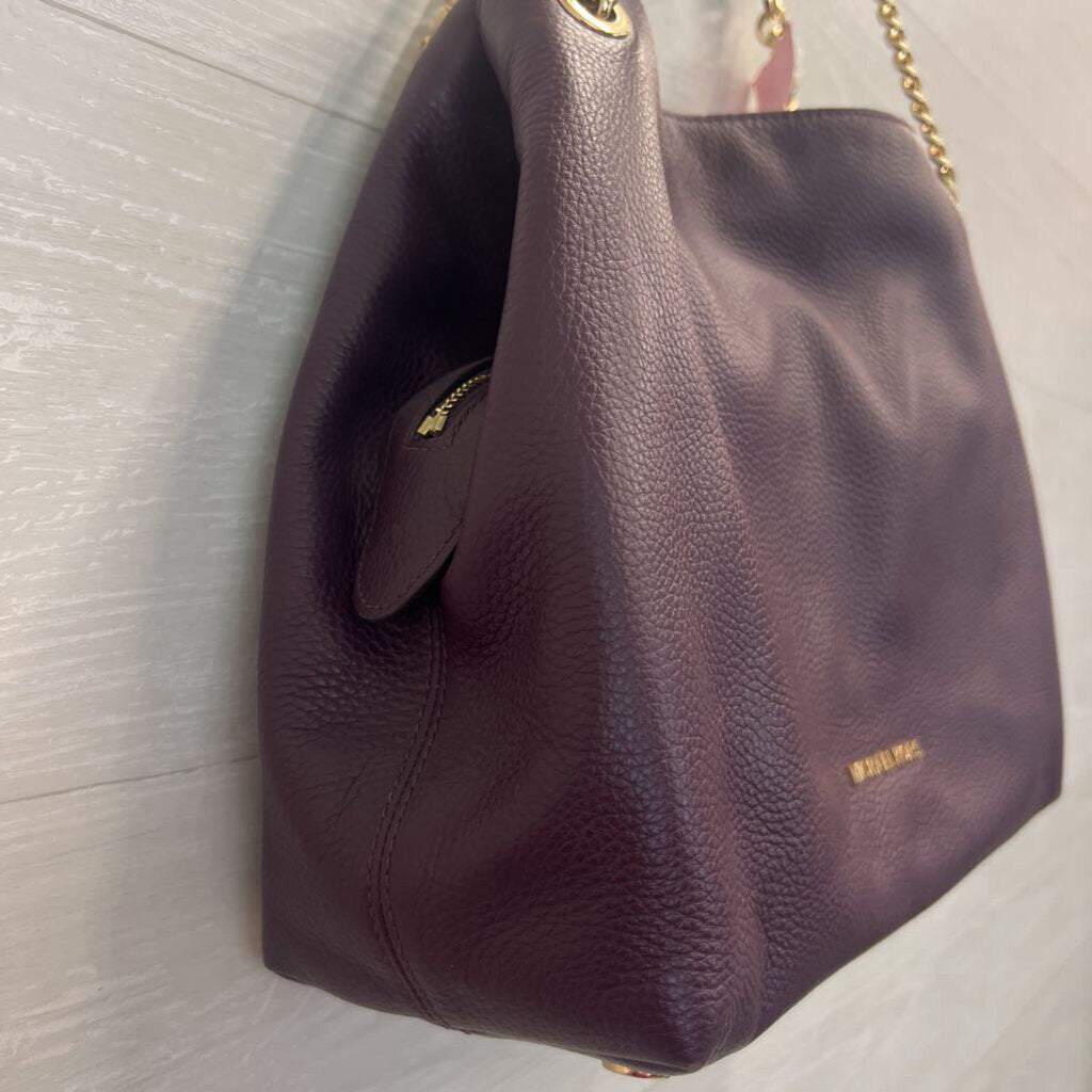 Michael Kors Purple Pebbled Leather 3 Compartment Shoulder Purse