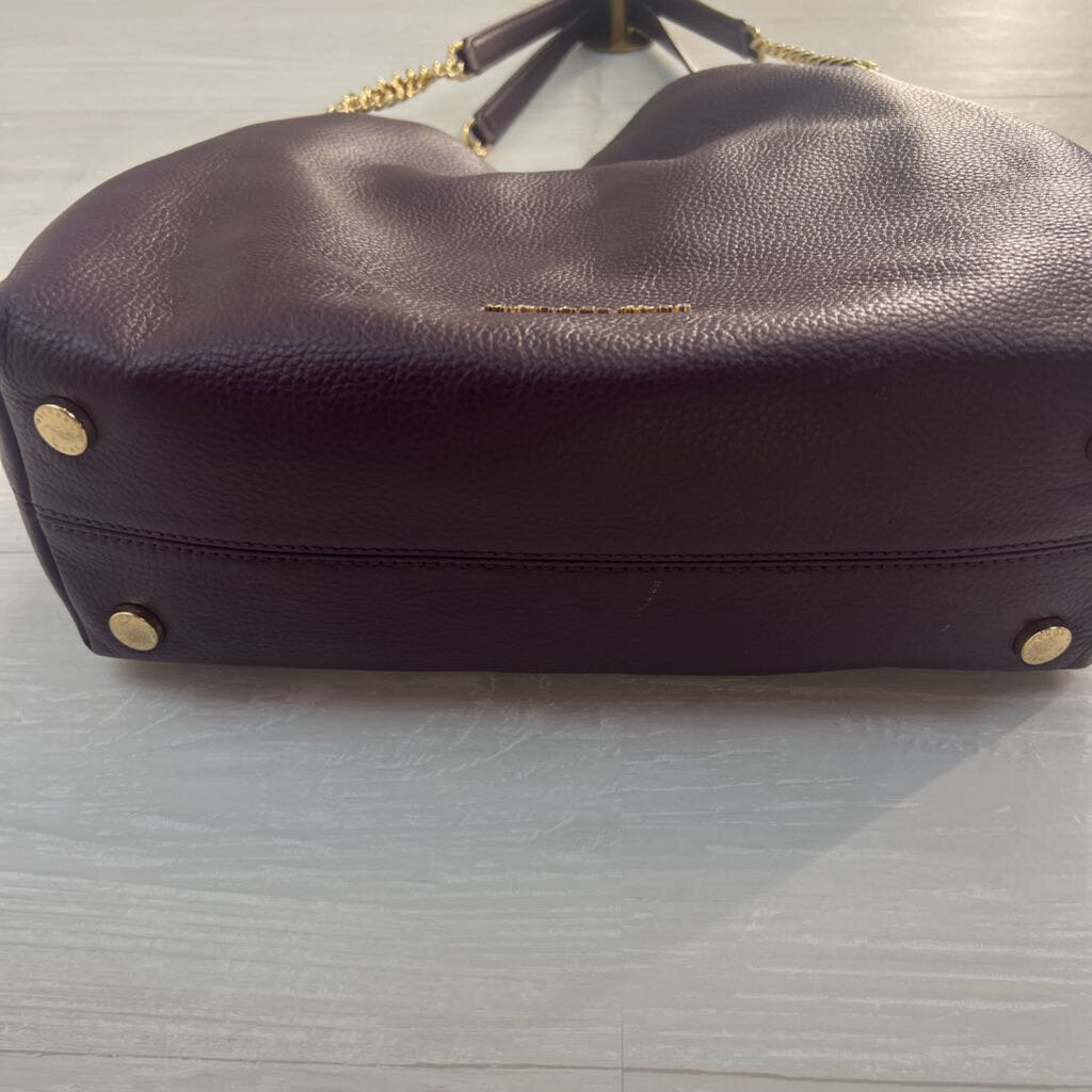 Michael Kors Purple Pebbled Leather 3 Compartment Shoulder Purse