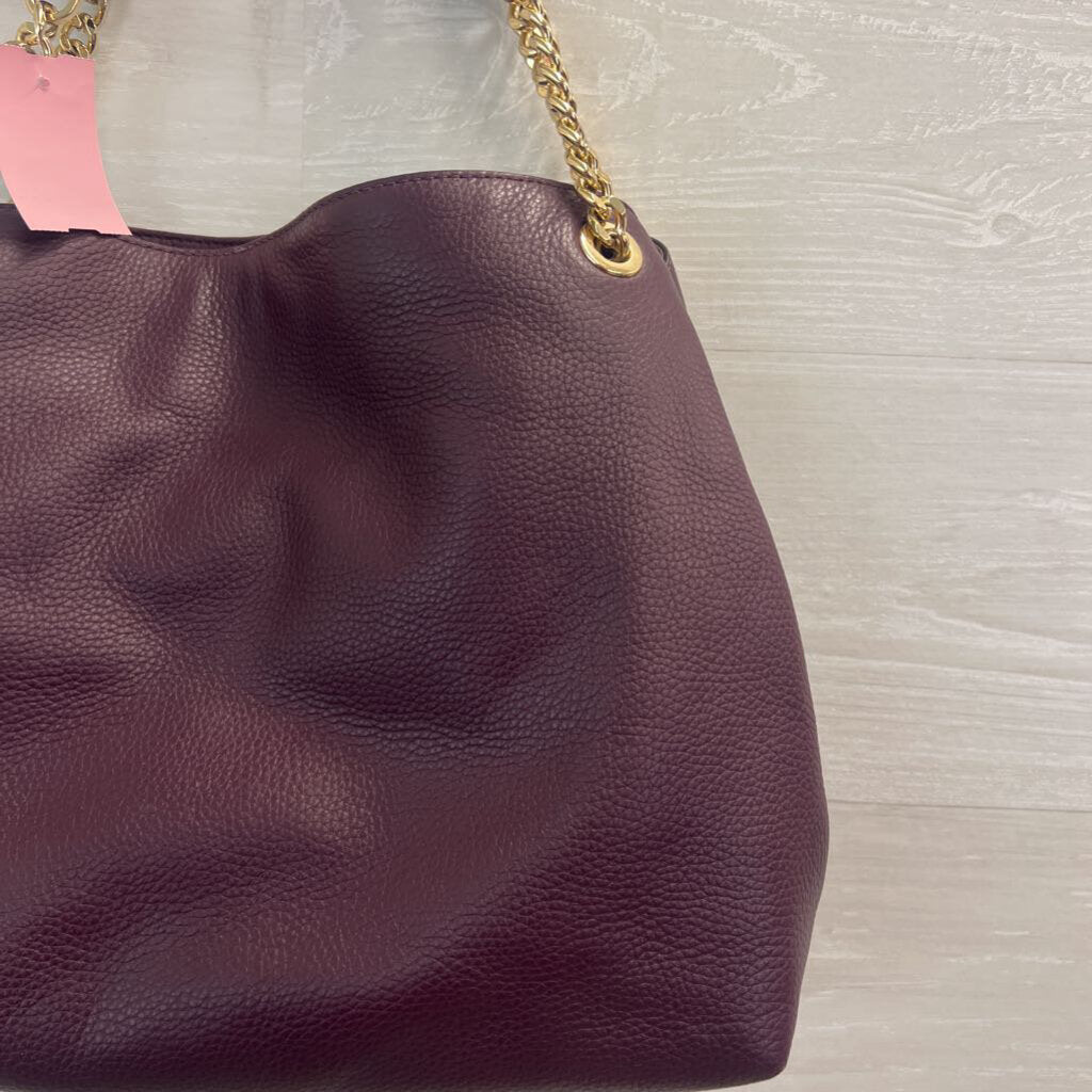 Michael Kors Purple Pebbled Leather 3 Compartment Shoulder Purse