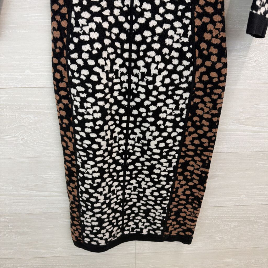 Asos Black/ White Print Knit Long Sleeve Sweater Dress 4