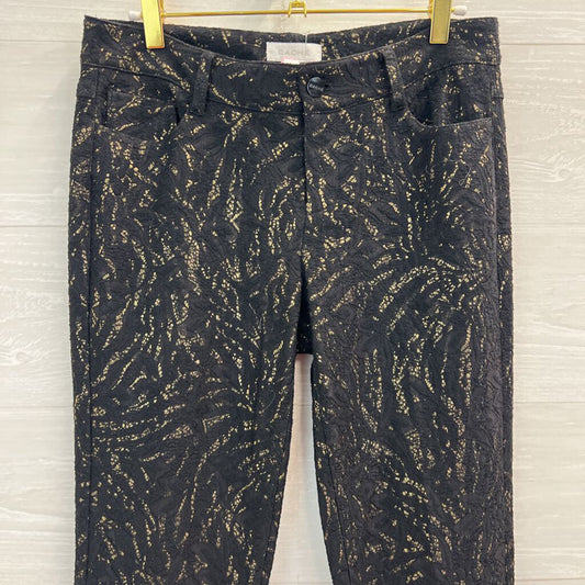 Cache Black/ Metallic Gold Lace Pants 4