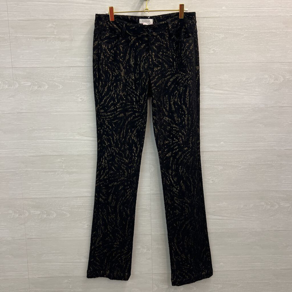 Cache Black/ Metallic Gold Lace Pants 4