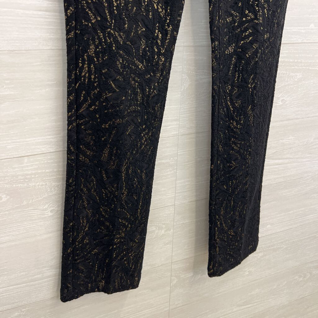 Cache Black/ Metallic Gold Lace Pants 4