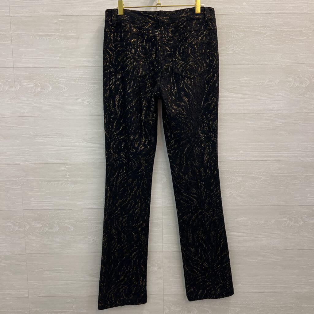 Cache Black/ Metallic Gold Lace Pants 4