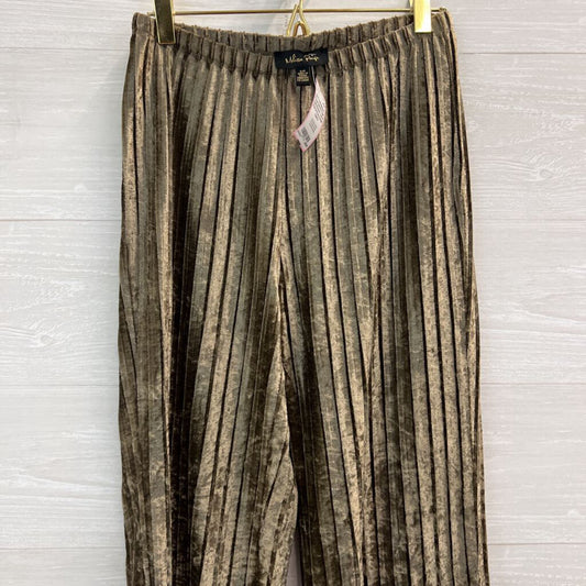Melissa Paige Gold Pleated Velvet Pull On Pants Small