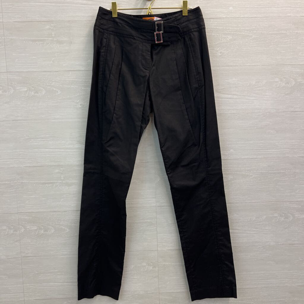 Tory Burch Black Seymour Double Buckle Trouser Pants 6