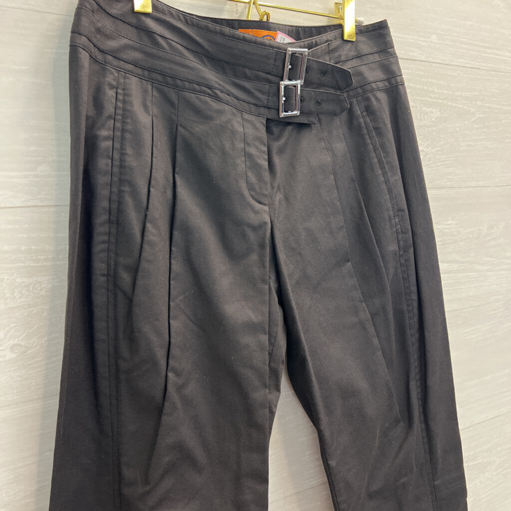 Tory Burch Black Seymour Double Buckle Trouser Pants 6