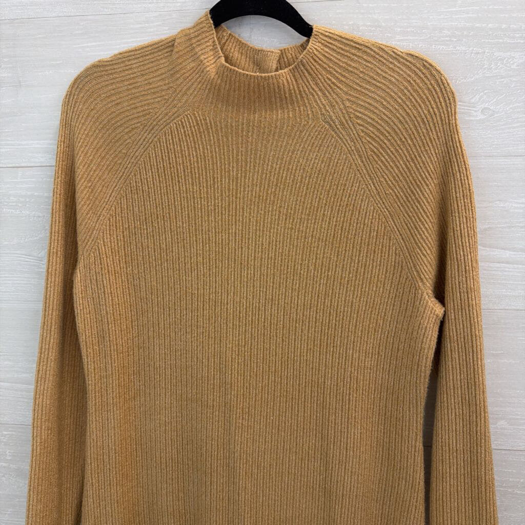 Talbots Brown Knit Long Sleeve Mock Neck Maxi Sweater Dress Medium