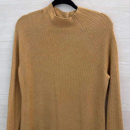 Talbots Brown Knit Long Sleeve Mock Neck Maxi Sweater Dress Medium