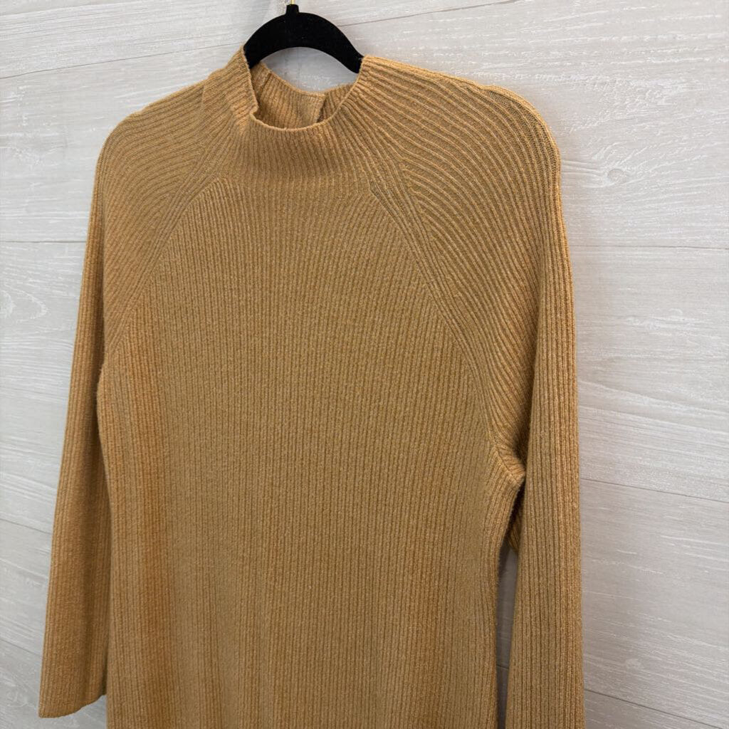 Talbots Brown Knit Long Sleeve Mock Neck Maxi Sweater Dress Medium