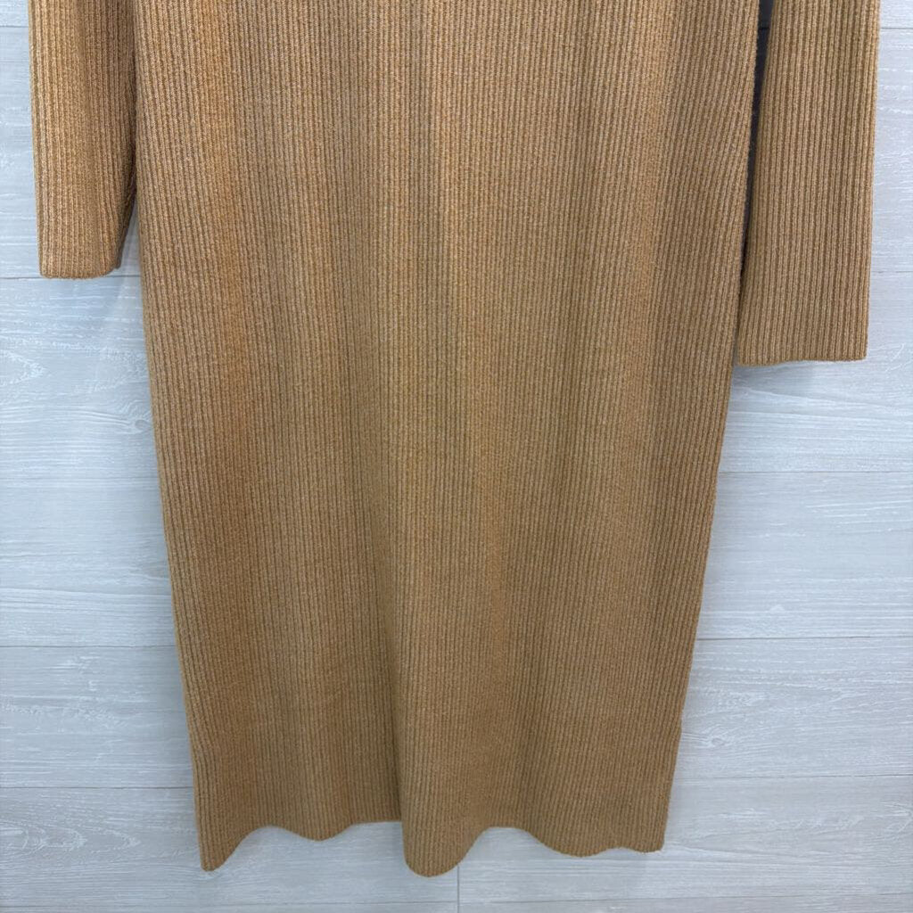 Talbots Brown Knit Long Sleeve Mock Neck Maxi Sweater Dress Medium