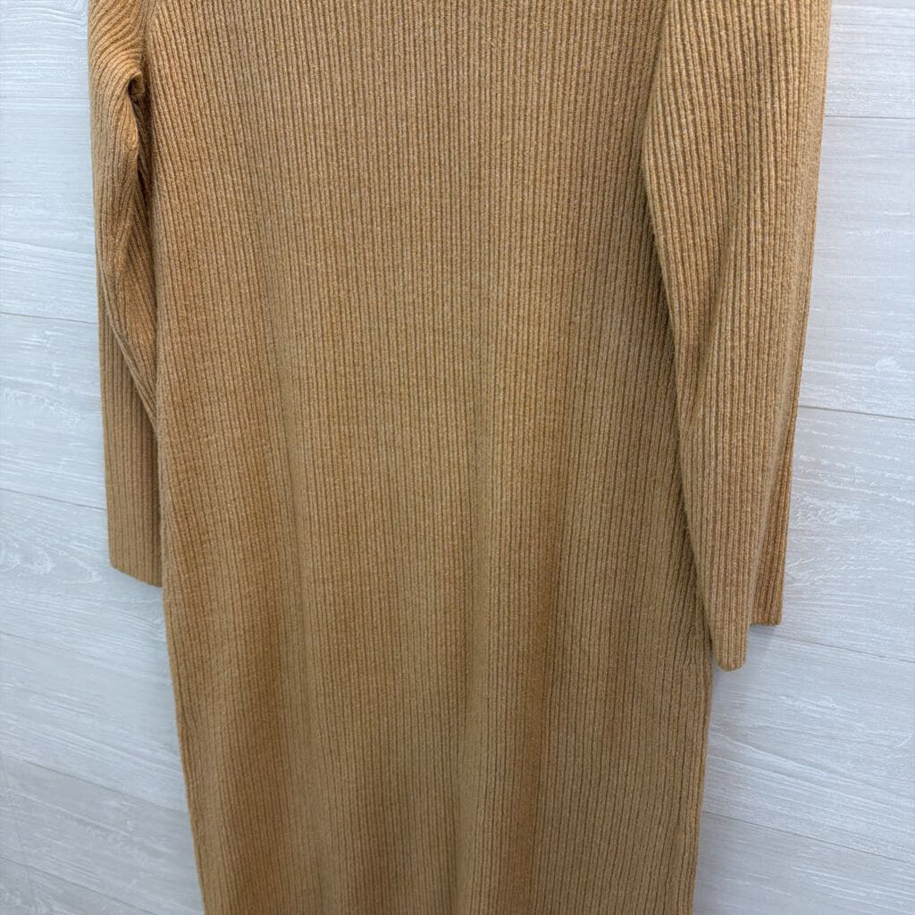 Talbots Brown Knit Long Sleeve Mock Neck Maxi Sweater Dress Medium