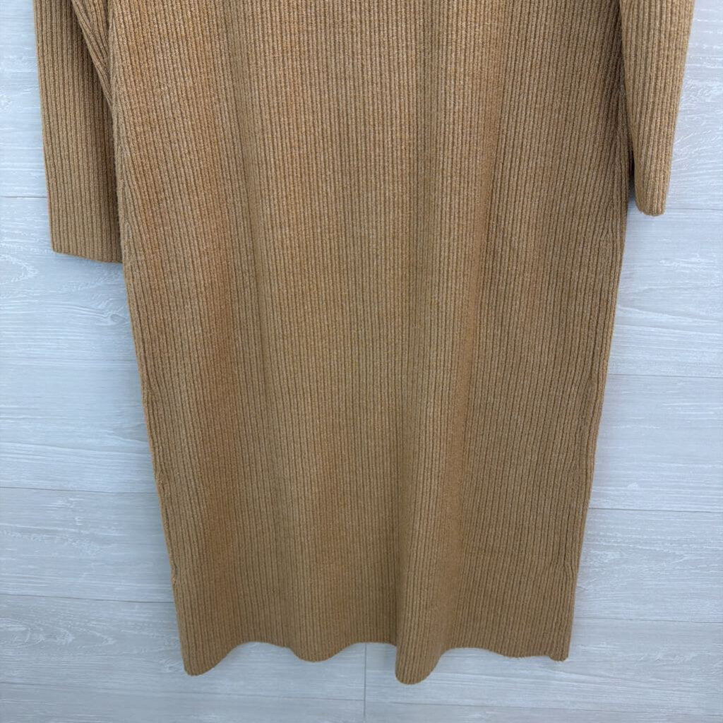 Talbots Brown Knit Long Sleeve Mock Neck Maxi Sweater Dress Medium