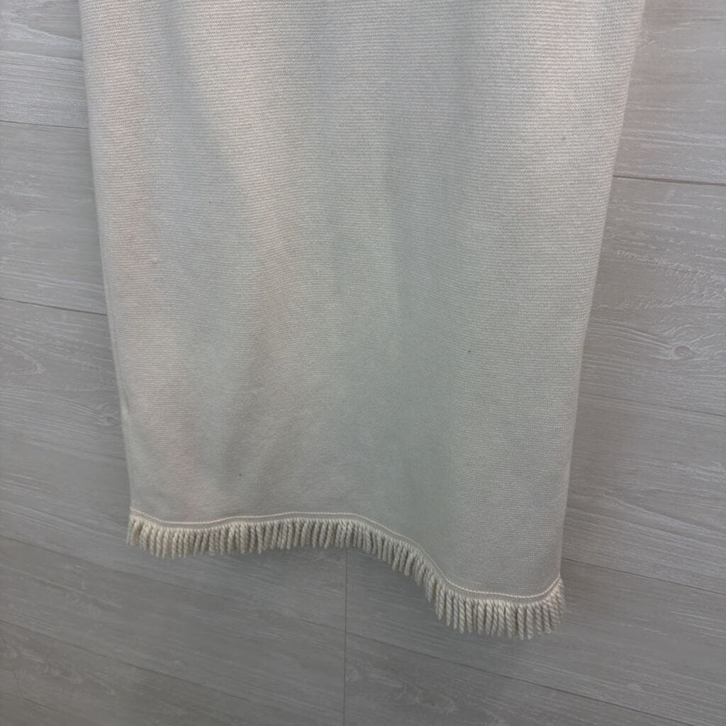 Chicos White Fringe Edge Sleeveless Open Front Vest Top 0