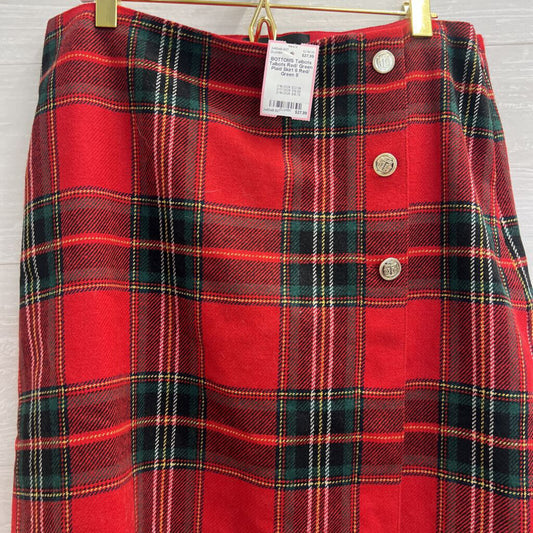 Talbots Red/ Green Plaid Skirt 8