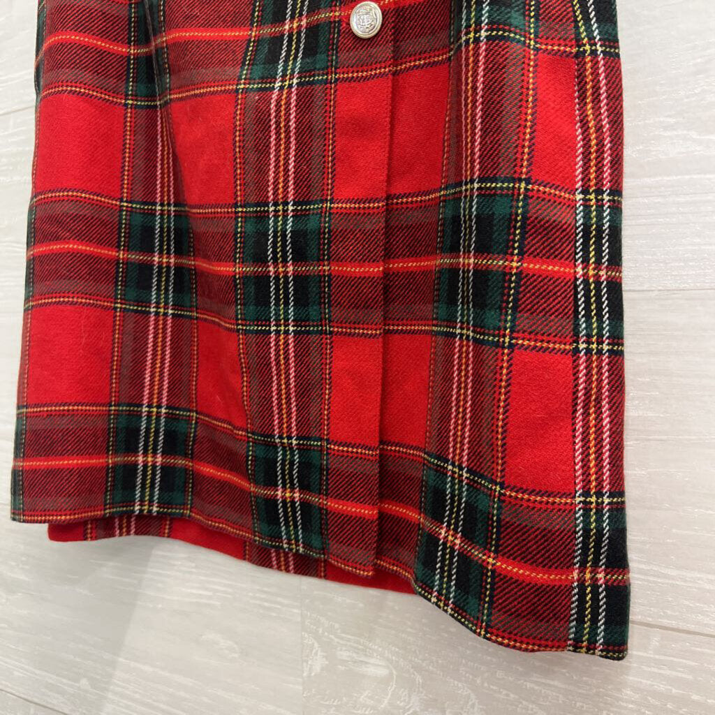 Talbots Red/ Green Plaid Skirt 8