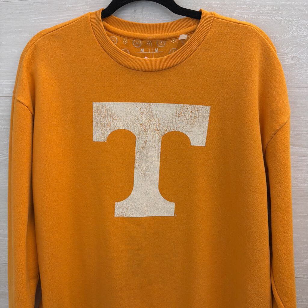 Pressbox Orange/ White Tennessee Long Sleeve Pullover Medium
