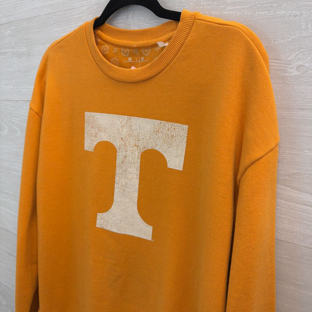 Pressbox Orange/ White Tennessee Long Sleeve Pullover Medium