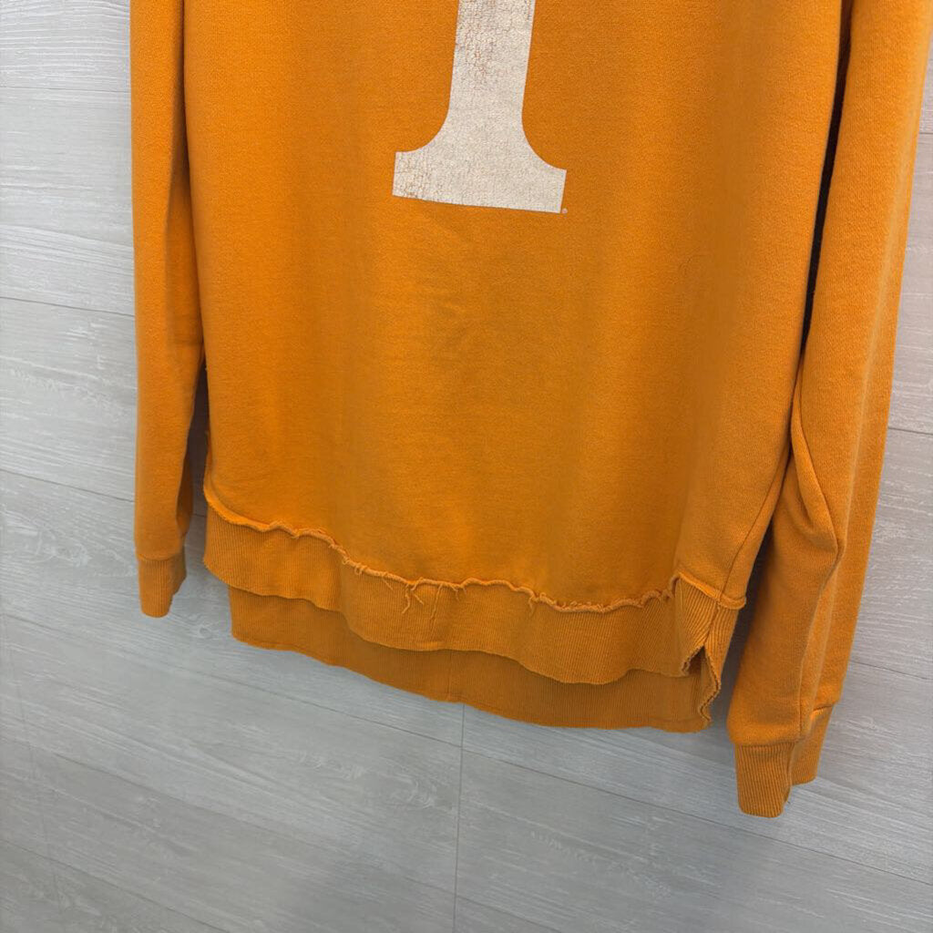Pressbox Orange/ White Tennessee Long Sleeve Pullover Medium