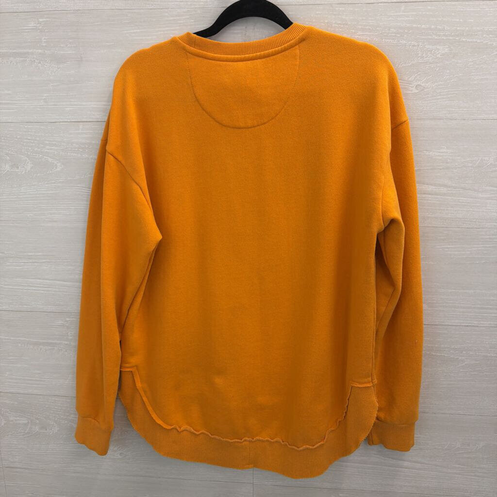 Pressbox Orange/ White Tennessee Long Sleeve Pullover Medium