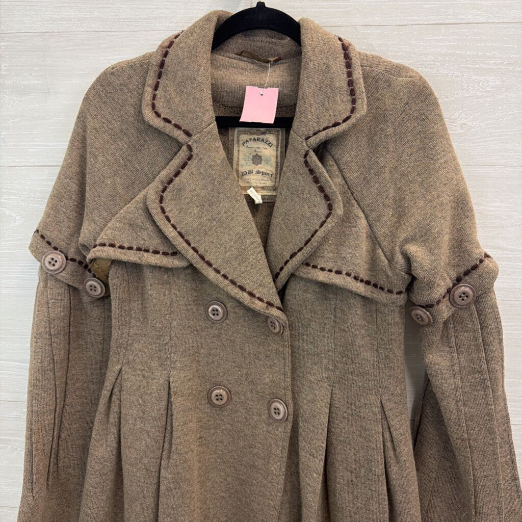 Paparazzi DB Sport Brown Double Breasted Peacoat Medium