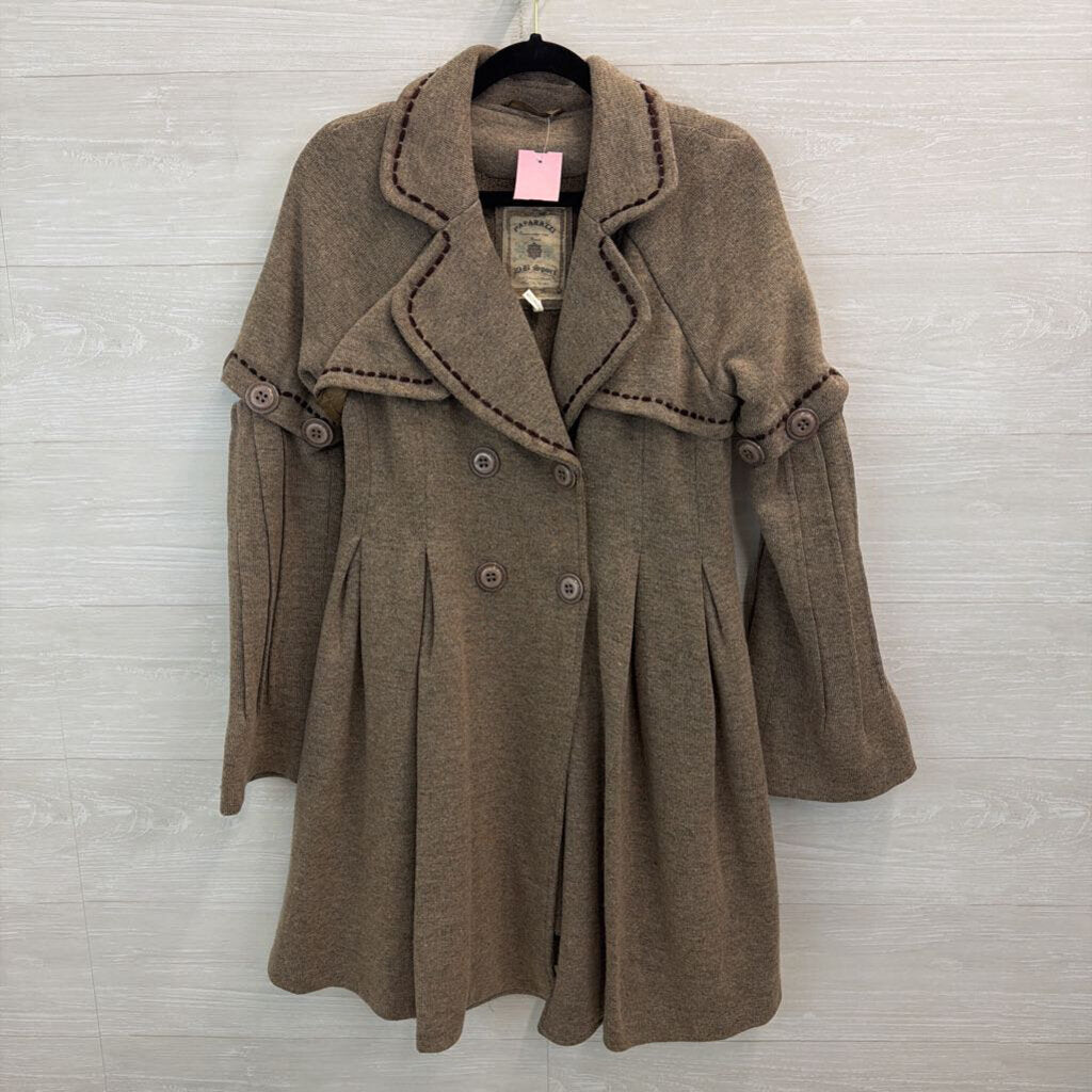 Paparazzi DB Sport Brown Double Breasted Peacoat Medium