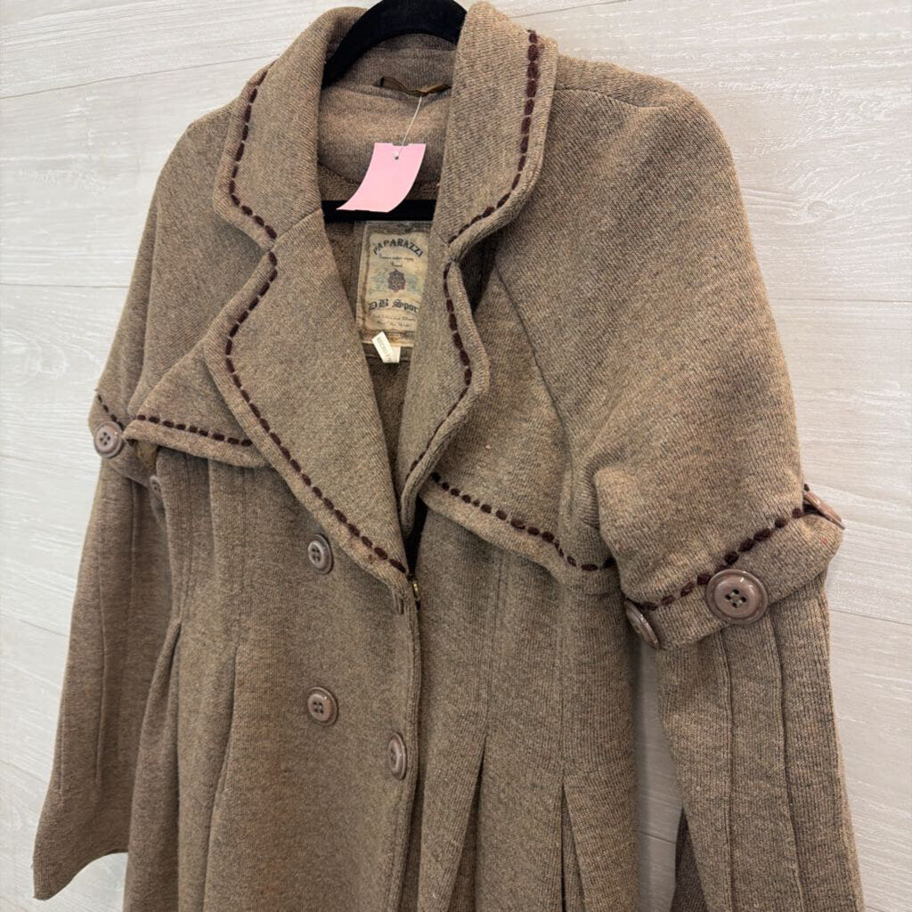 Paparazzi DB Sport Brown Double Breasted Peacoat Medium