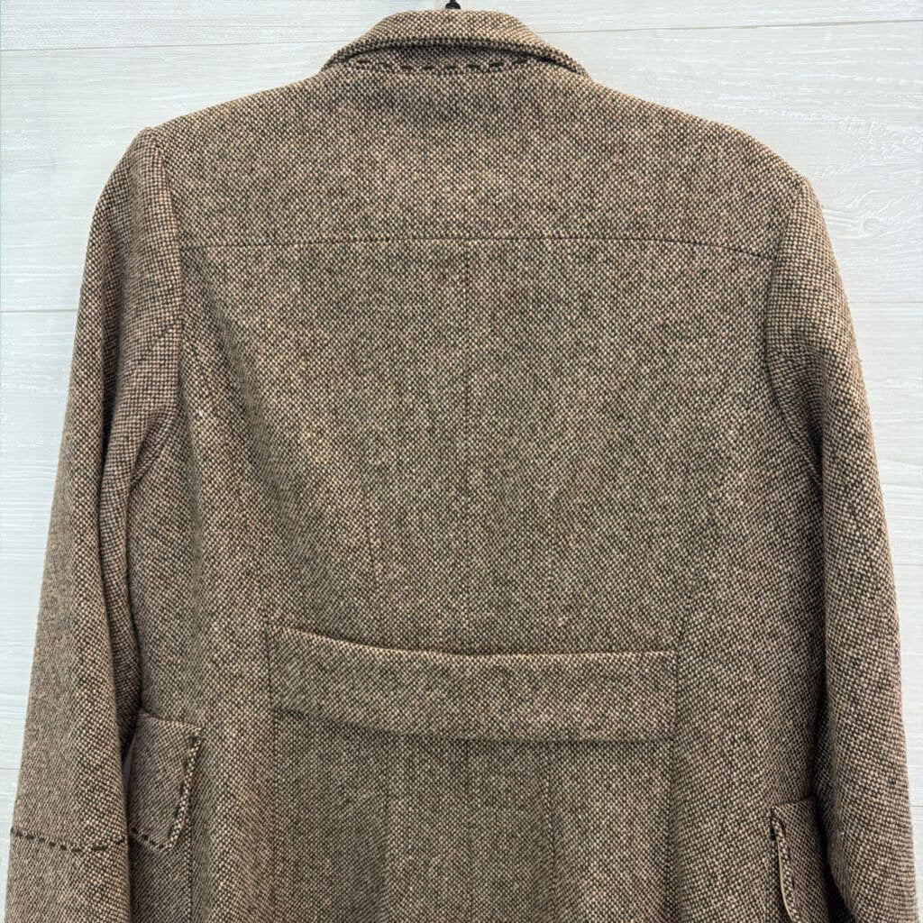 Soft Surroundings Brown Tweed Long Jacket Medium