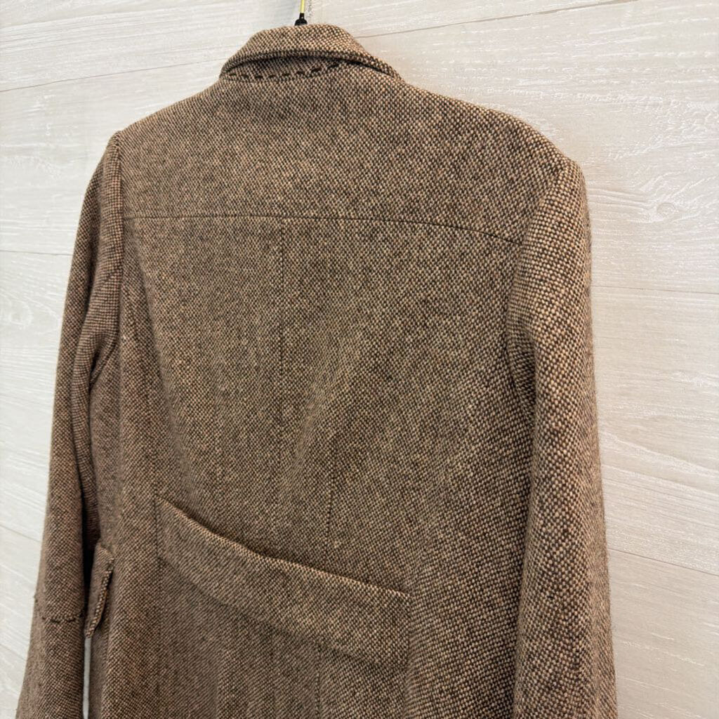 Soft Surroundings Brown Tweed Long Jacket Medium