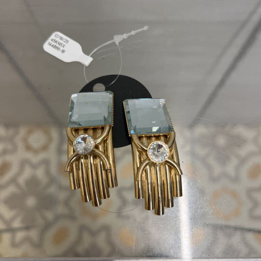 Vintage Gold/ Rhinestone Statement Clip On Earrings