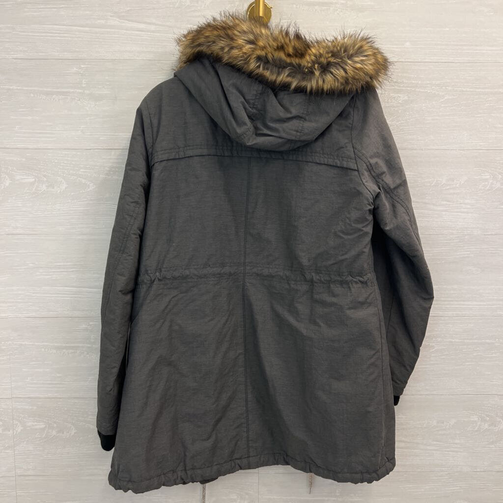 Eddie Bauer Grey Sherpa Lined Ladder Creek Parka Jacket Large