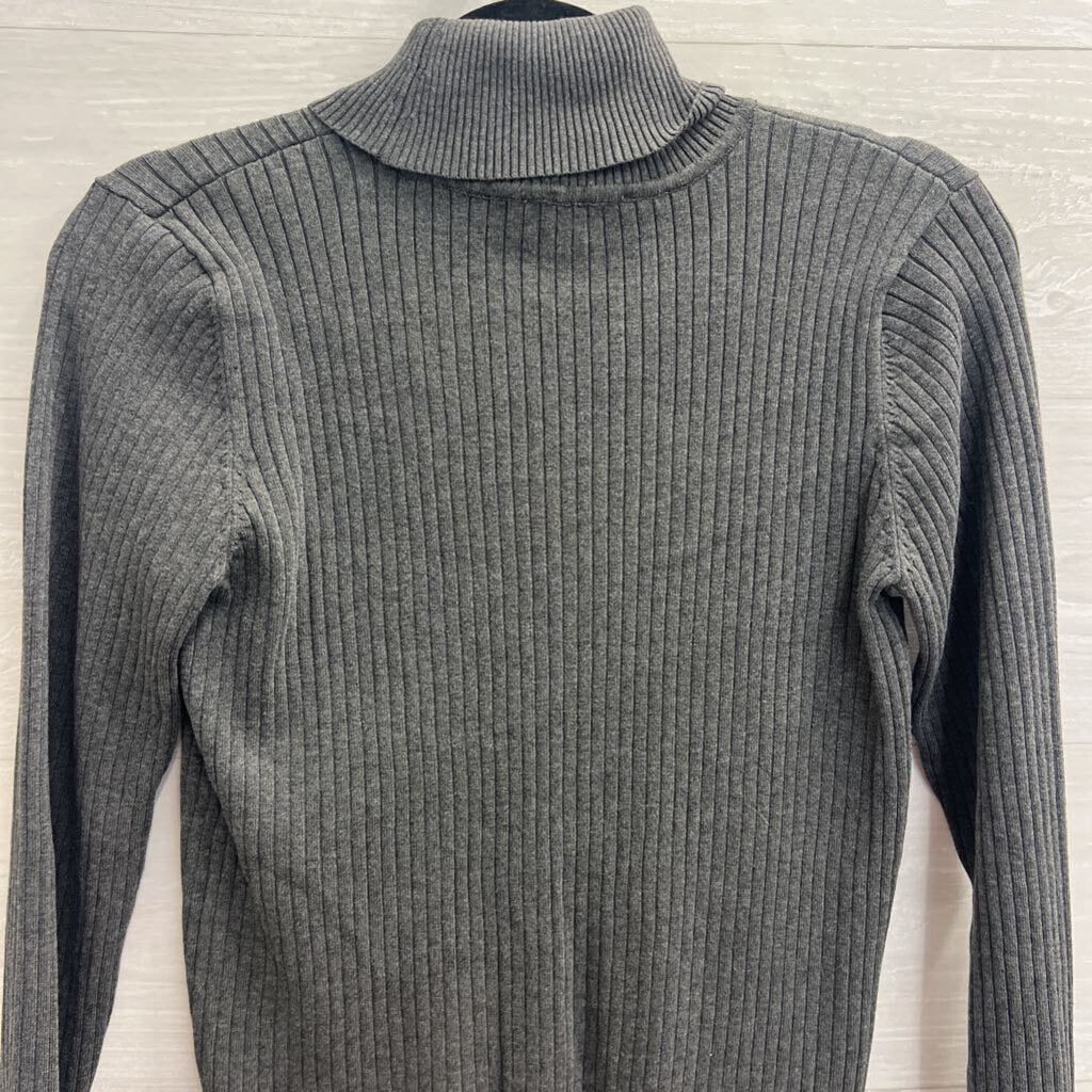 Calvin Klein Grey Ribbed Turtleneck Sweater Top Medium