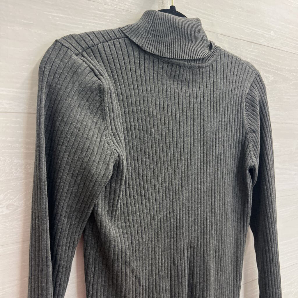 Calvin Klein Grey Ribbed Turtleneck Sweater Top Medium