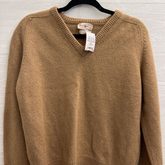 Vintage Alan Paine Brown 100% Pure Camel Hair V Neck Sweater 46
