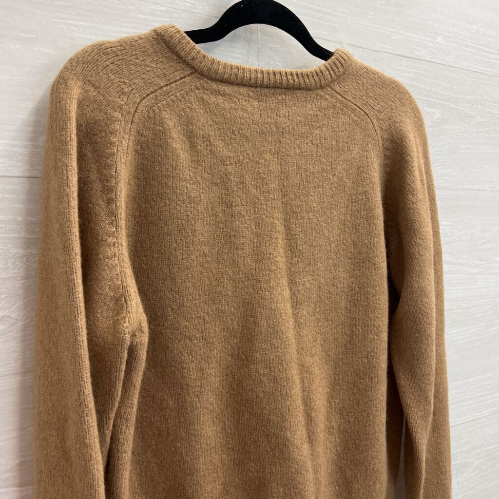 Vintage Alan Paine Brown 100% Pure Camel Hair V Neck Sweater 46