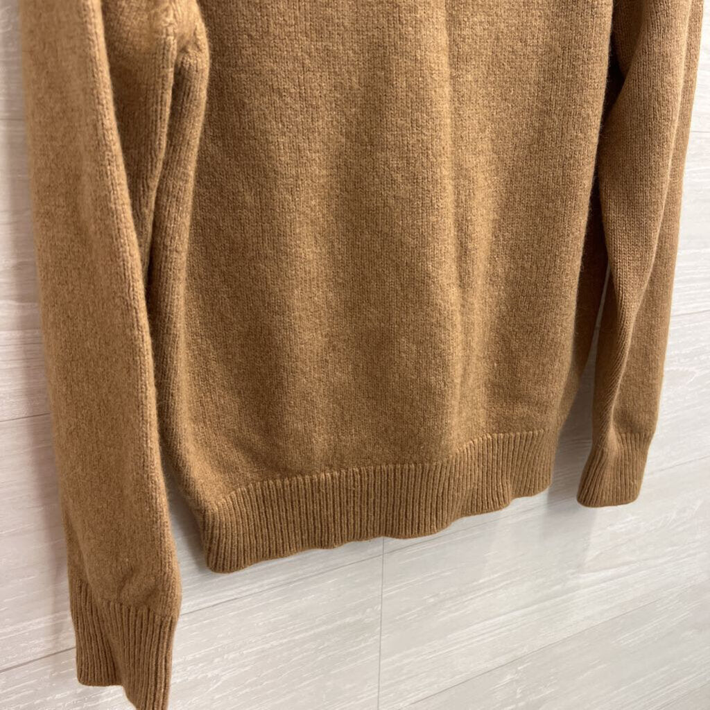 Vintage Alan Paine Brown 100% Pure Camel Hair V Neck Sweater 46