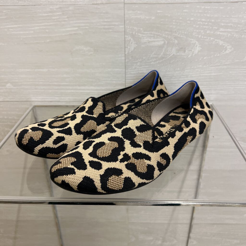 Rothy's Brown/ Black Leopard Print The Almond Loafers 11