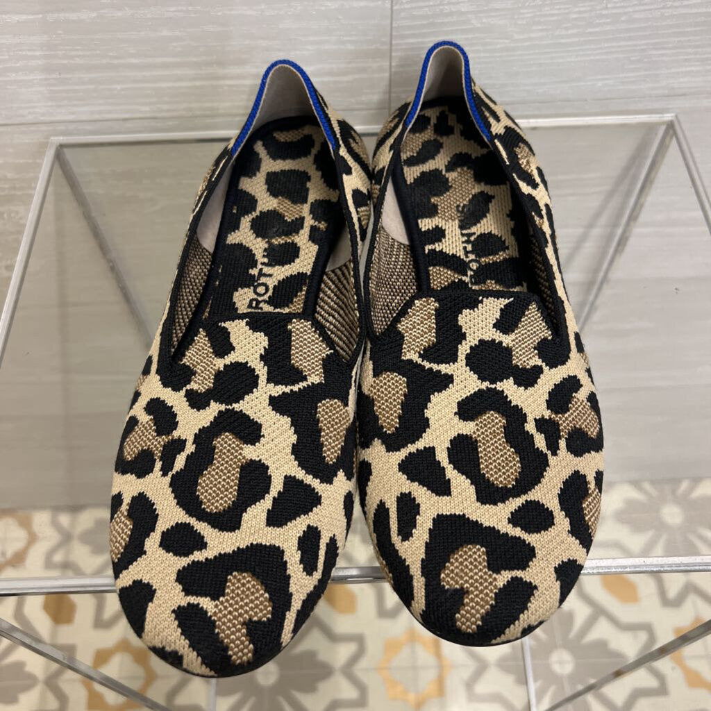 Rothy's Brown/ Black Leopard Print The Almond Loafers 11