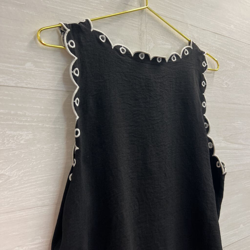 Adrianna Papell Black/ White Embroidered Tank Top Medium