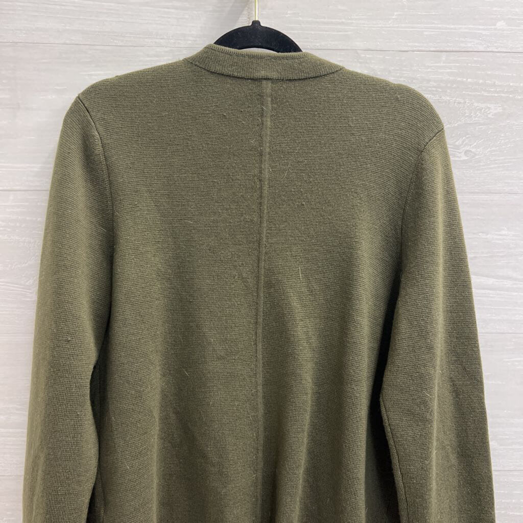 Talbots Green Textured Gold Button Cardigan Large